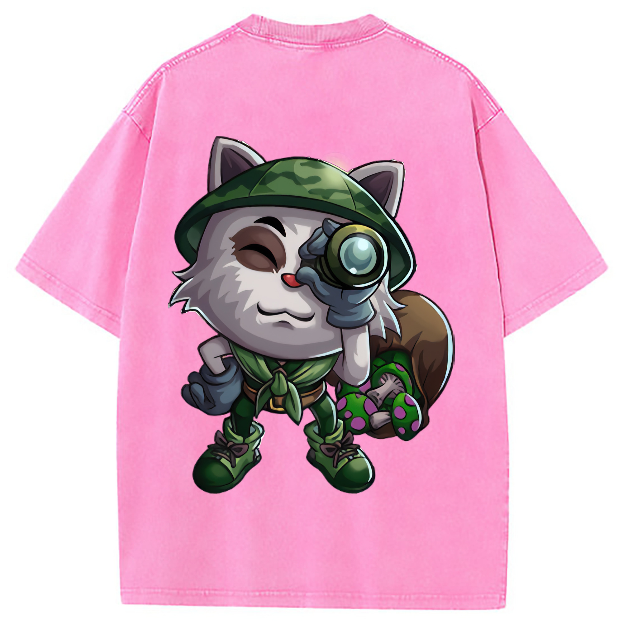 （画像用） リーグ・オブ・レジェンド League of Legends LOL 綿100% ヴィンテージ風 半袖Tシャツ（背面プリント）